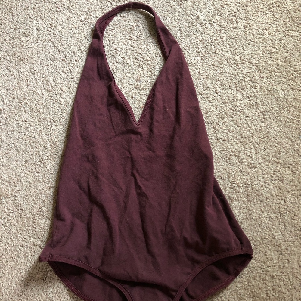 american apparel halter backless body suit